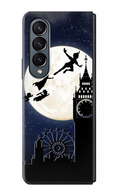 W3249 Peter Pan Pleine Lune Nuit Etui Coque Housse et Flip Housse pour Samsung Galaxy Z Fold 4