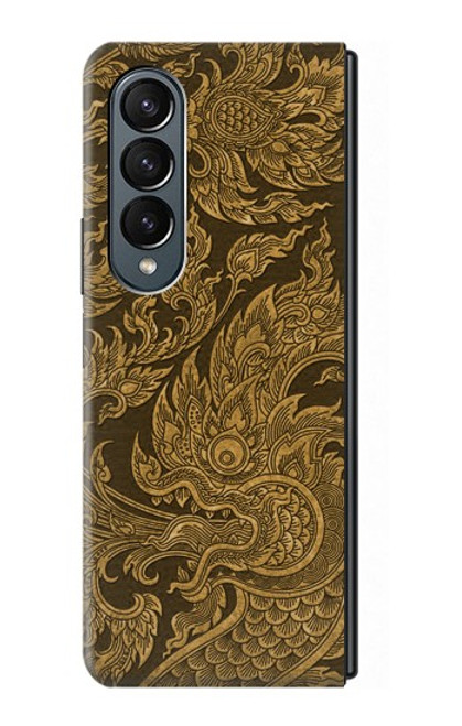 W3382 Art de la peinture thaïlandaise Naga Etui Coque Housse et Flip Housse pour Samsung Galaxy Z Fold 4