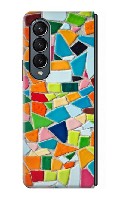 W3391 Art abstrait carreaux de mosaïque graphique Etui Coque Housse et Flip Housse pour Samsung Galaxy Z Fold 4