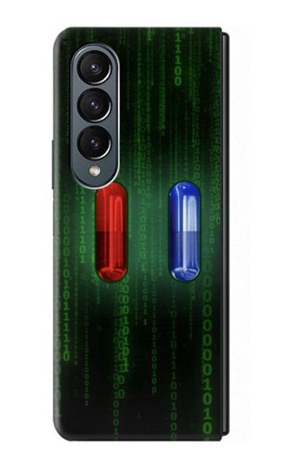 W3816 Comprimé Rouge Comprimé Bleu Capsule Etui Coque Housse et Flip Housse pour Samsung Galaxy Z Fold 4