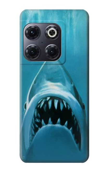 W0830 Requin blanc Etui Coque Housse et Flip Housse Cuir pour OnePlus 10T