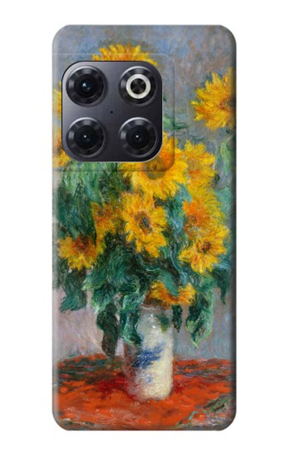 W2937 Claude Monet Bouquet de tournesols Etui Coque Housse et Flip Housse Cuir pour OnePlus 10T