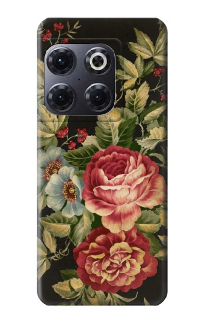 W3013 Roses Antique Millésime Etui Coque Housse et Flip Housse Cuir pour OnePlus 10T