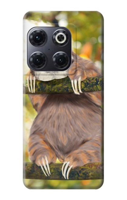 W3138 Peinture mignon bébé Sloth Etui Coque Housse et Flip Housse Cuir pour OnePlus 10T