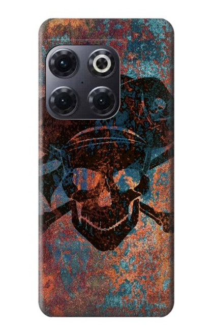 W3895 Pirate Crâne Métal Etui Coque Housse et Flip Housse Cuir pour OnePlus 10T