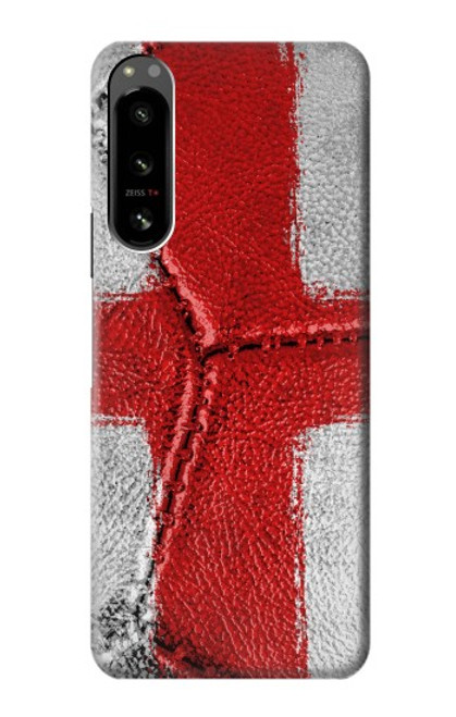 W3316 Angleterre Drapeau graphique Football Millésime Etui Coque Housse et Flip Housse Cuir pour Sony Xperia 5 IV