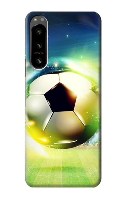 W3844 Ballon de football de football rougeoyant Etui Coque Housse et Flip Housse Cuir pour Sony Xperia 5 IV