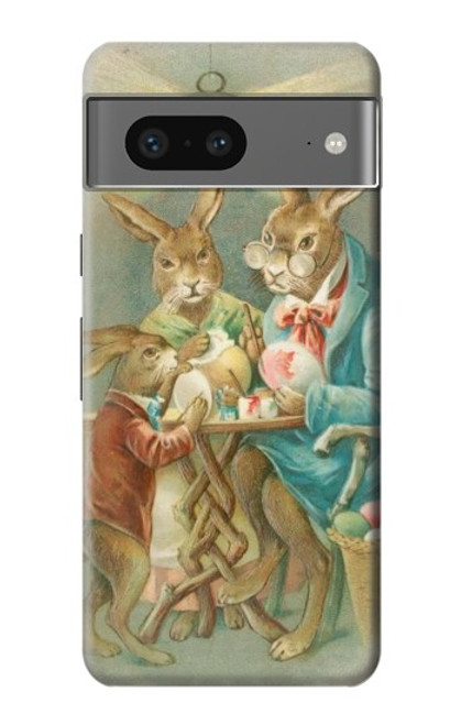 W3164 Famille Lapin de Pâques Etui Coque Housse et Flip Housse Cuir pour Google Pixel 7