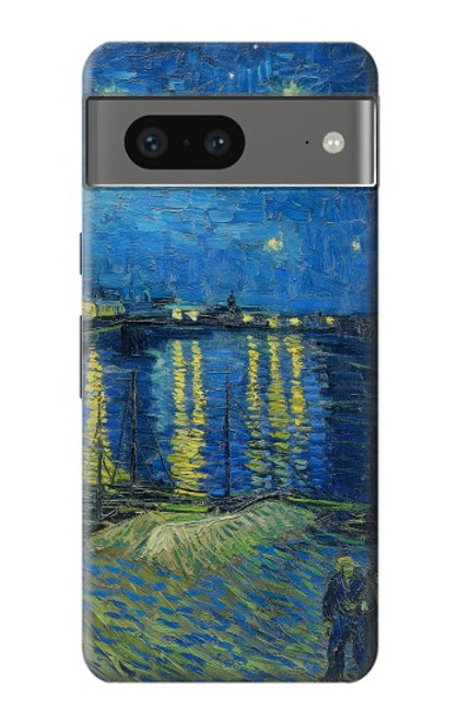 W3336 Van Gogh Nuit étoilée sur le Rhône Etui Coque Housse et Flip Housse Cuir pour Google Pixel 7