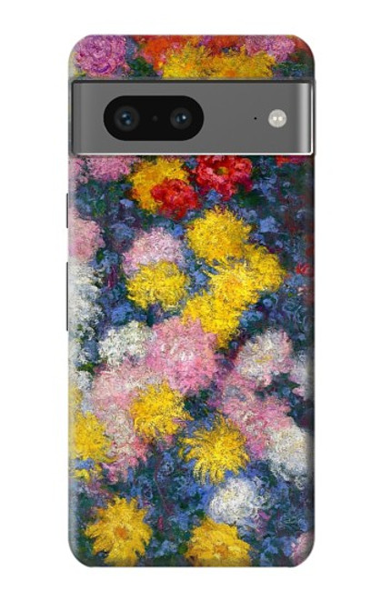 W3342 Claude Monet Chrysanthèmes Etui Coque Housse et Flip Housse Cuir pour Google Pixel 7