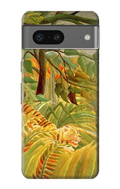 W3344 Henri Rousseau Tigre dans une tempête tropicale Etui Coque Housse et Flip Housse Cuir pour Google Pixel 7