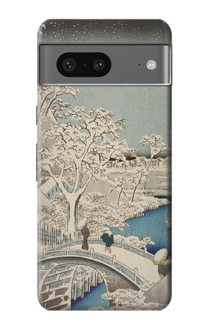 W3350 Utagawa Hiroshige Tambour Pont Yuhi Hill à Meguro Etui Coque Housse et Flip Housse Cuir pour Google Pixel 7