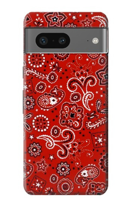 W3354 Rouge classique Bandana Etui Coque Housse et Flip Housse Cuir pour Google Pixel 7