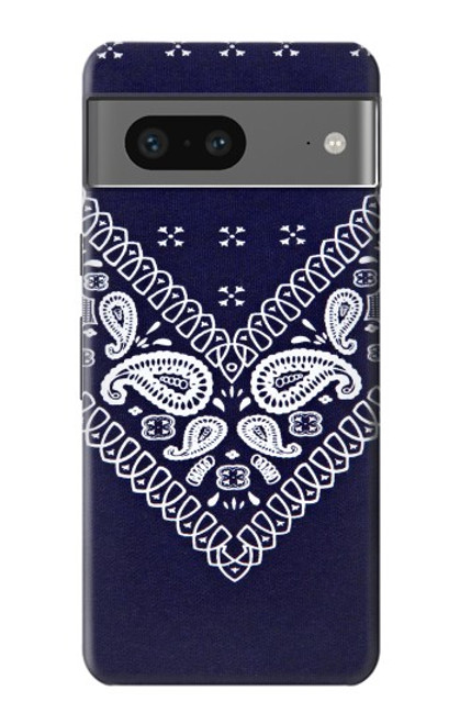 W3357 Marine Bleu Bandana Motif Etui Coque Housse et Flip Housse Cuir pour Google Pixel 7