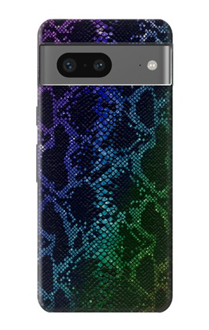 W3366 Arc en ciel Python graphique Imprimer Peau Etui Coque Housse et Flip Housse Cuir pour Google Pixel 7