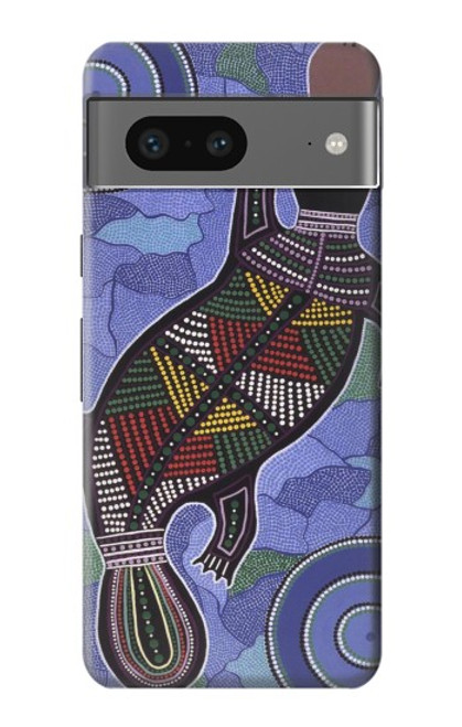 W3387 Platypus Art aborigène d'Australie Etui Coque Housse et Flip Housse Cuir pour Google Pixel 7