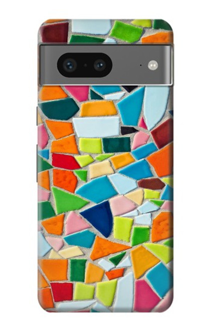 W3391 Art abstrait carreaux de mosaïque graphique Etui Coque Housse et Flip Housse Cuir pour Google Pixel 7