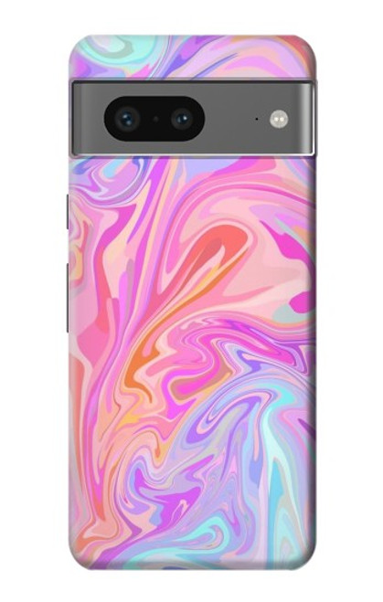 W3444 Art numérique liquide coloré Etui Coque Housse et Flip Housse Cuir pour Google Pixel 7