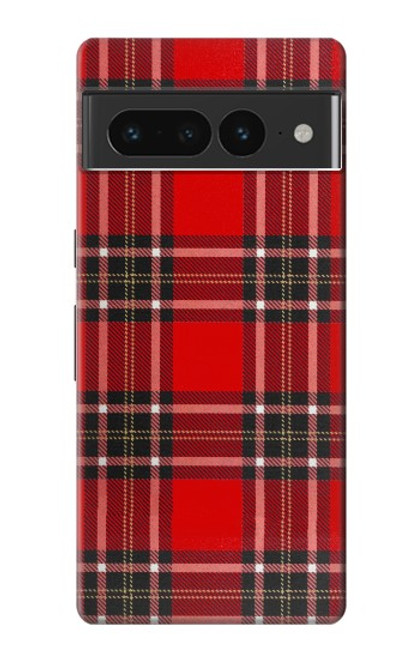 W2374 Motif Tartan Rouge Etui Coque Housse et Flip Housse Cuir pour Google Pixel 7 Pro