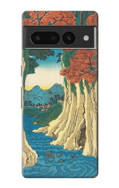 W3348 Utagawa Hiroshige Le singe Pont Etui Coque Housse et Flip Housse Cuir pour Google Pixel 7 Pro