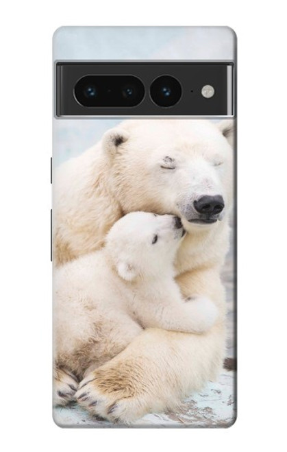 W3373 Famille d'ours polaire Etui Coque Housse et Flip Housse Cuir pour Google Pixel 7 Pro