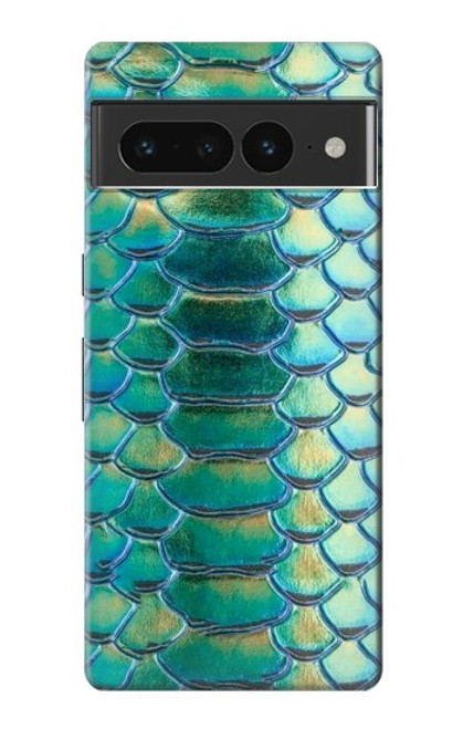 W3414 Vert Serpent Échelle graphique Imprimer Etui Coque Housse et Flip Housse Cuir pour Google Pixel 7 Pro