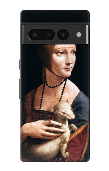 W3471 Lady hermine Leonardo da Vinci Etui Coque Housse et Flip Housse Cuir pour Google Pixel 7 Pro