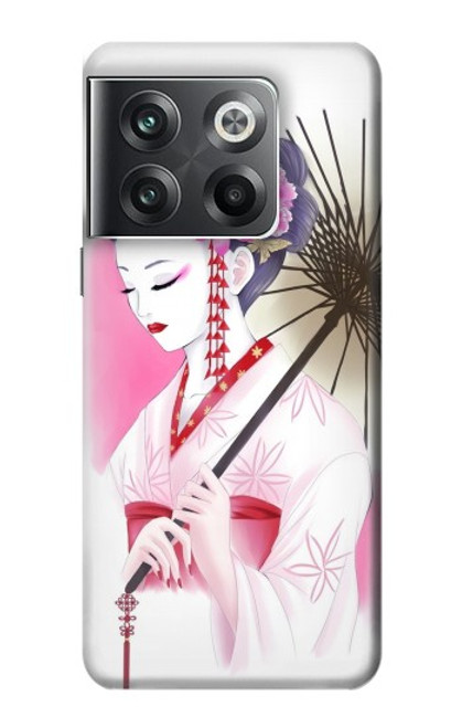 W2579 Traditionnelle japonaise Geisha Kimono Etui Coque Housse et Flip Housse Cuir pour OnePlus Ace Pro