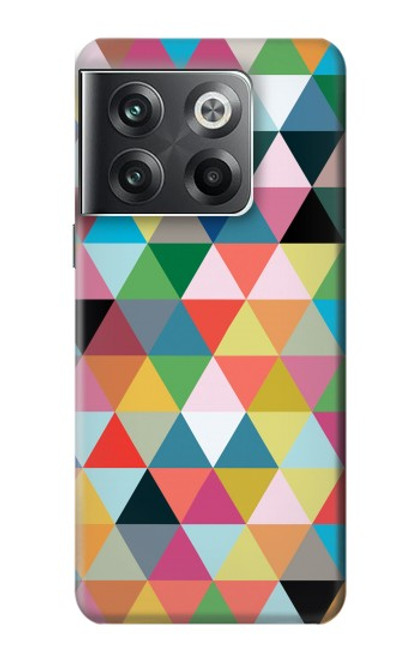 W3049 Triangles Couleurs vibrantes Etui Coque Housse et Flip Housse Cuir pour OnePlus Ace Pro