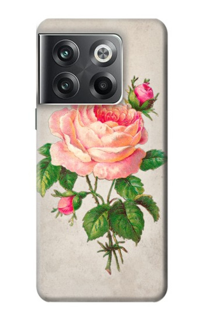 W3079 Rose Rose millésimé Etui Coque Housse et Flip Housse Cuir pour OnePlus Ace Pro