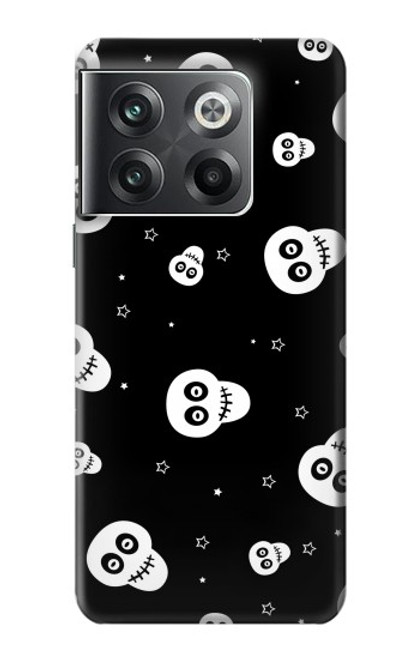 W3261 Sourire Crâne Motif Halloween Etui Coque Housse et Flip Housse Cuir pour OnePlus Ace Pro