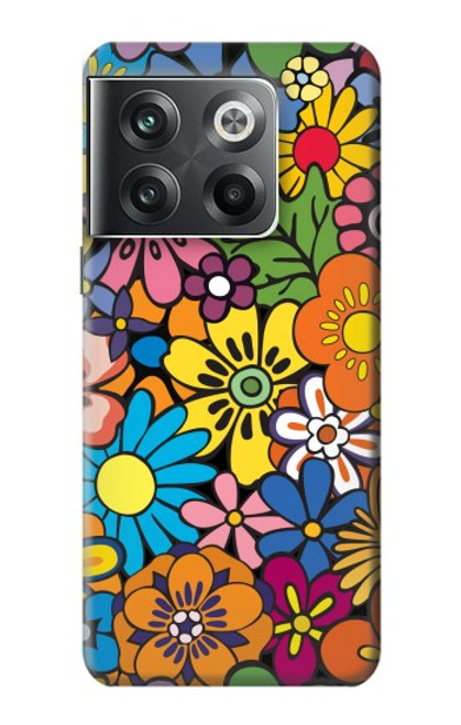 W3281 Motif coloré Hippie Fleurs Etui Coque Housse et Flip Housse Cuir pour OnePlus Ace Pro