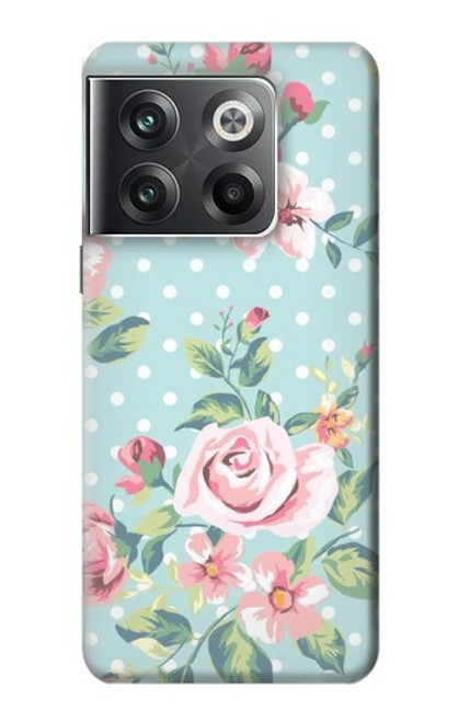 W3494 Rose à pois millésimé Etui Coque Housse et Flip Housse Cuir pour OnePlus Ace Pro