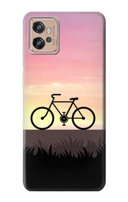 W3252 vélo Coucher de soleil Etui Coque Housse et Flip Housse Cuir pour Motorola Moto G32