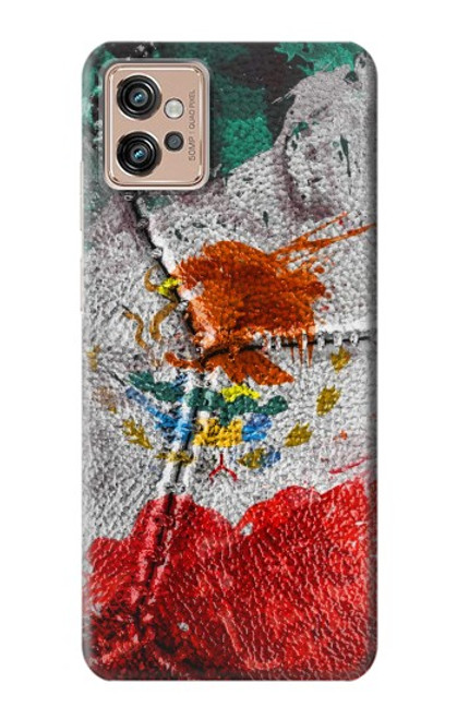 W3314 Mexique Drapeau Vinatage Football Graphique Etui Coque Housse et Flip Housse Cuir pour Motorola Moto G32