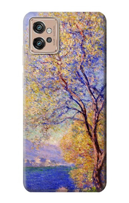 W3339 Claude Monet Antibes vue des jardins Salis Etui Coque Housse et Flip Housse Cuir pour Motorola Moto G32