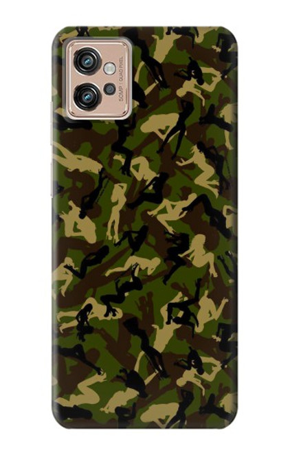 W3356 Camo camouflage de fille Etui Coque Housse et Flip Housse Cuir pour Motorola Moto G32