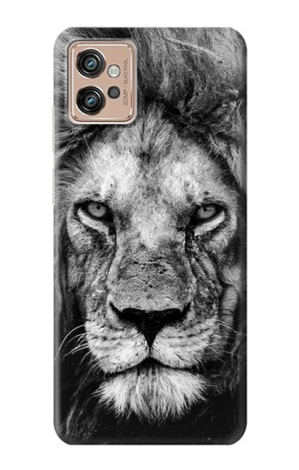 W3372 Lion Visage Etui Coque Housse et Flip Housse Cuir pour Motorola Moto G32