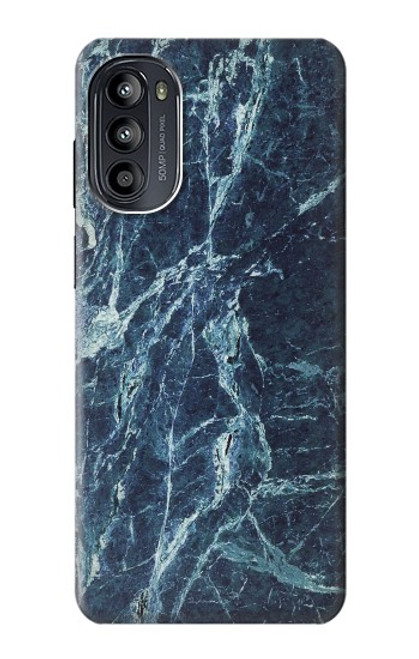 W2799 Lumière Bleu Marbre Pierre Imprimé Graphique Etui Coque Housse et Flip Housse Cuir pour Motorola Moto G52, G82 5G