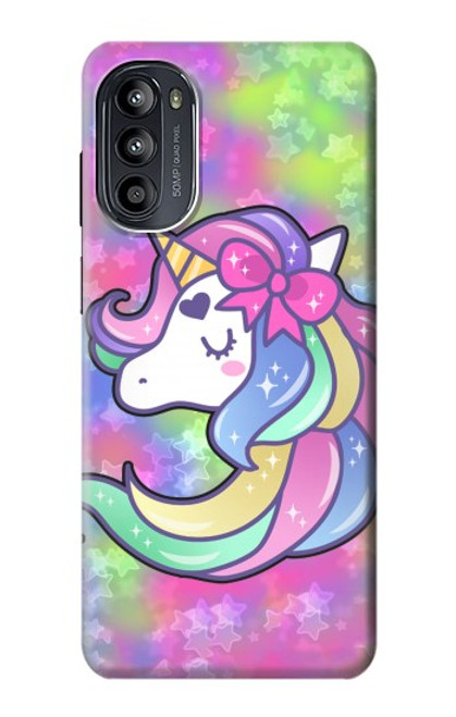 W3264 Pastel Licorne Etui Coque Housse et Flip Housse Cuir pour Motorola Moto G52, G82 5G