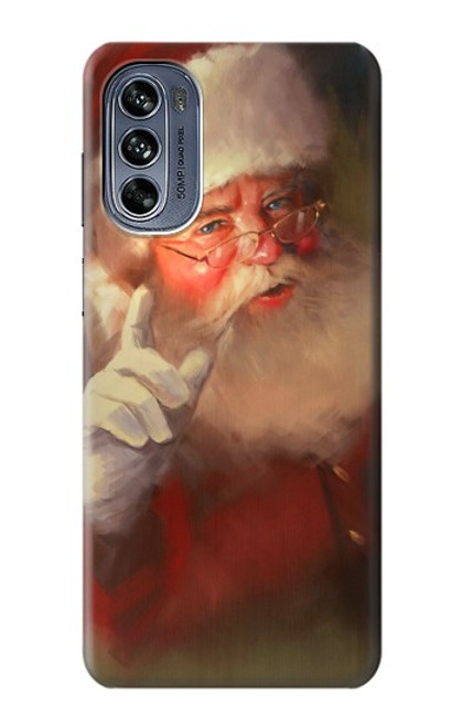 W1144 Noël Père Noël Etui Coque Housse et Flip Housse Cuir pour Motorola Moto G62 5G