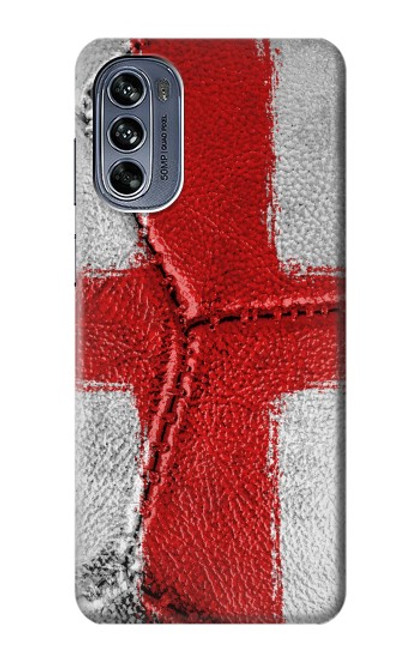 W3316 Angleterre Drapeau graphique Football Millésime Etui Coque Housse et Flip Housse Cuir pour Motorola Moto G62 5G