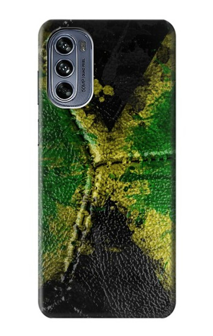 W3319 Jamaïque Drapeau graphique Football Millésime Etui Coque Housse et Flip Housse Cuir pour Motorola Moto G62 5G