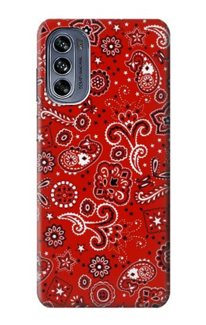 W3354 Rouge classique Bandana Etui Coque Housse et Flip Housse Cuir pour Motorola Moto G62 5G