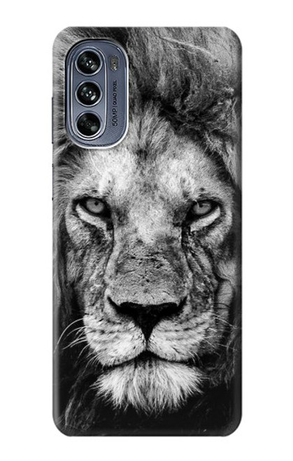 W3372 Lion Visage Etui Coque Housse et Flip Housse Cuir pour Motorola Moto G62 5G