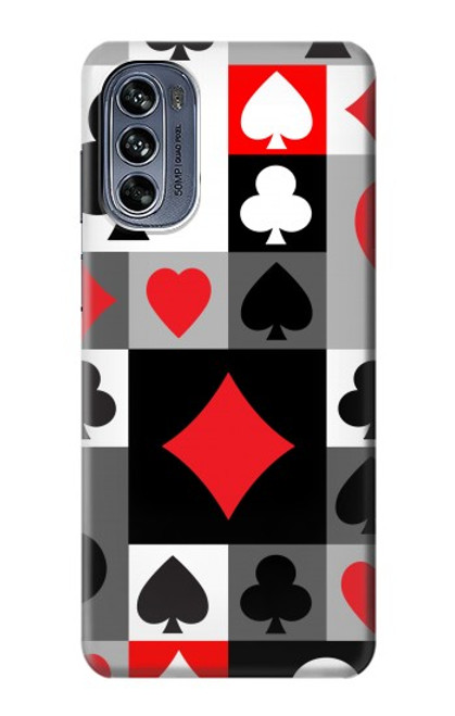 W3463 Costume Poker Carte Etui Coque Housse et Flip Housse Cuir pour Motorola Moto G62 5G