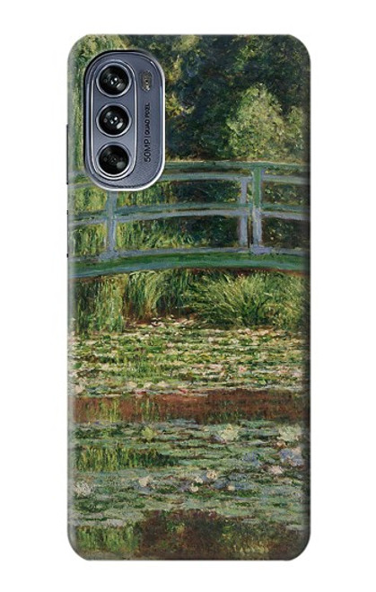 W3674 Claude Monet La passerelle japonaise et la piscine de nénuphars Etui Coque Housse et Flip Housse Cuir pour Motorola Moto G62 5G