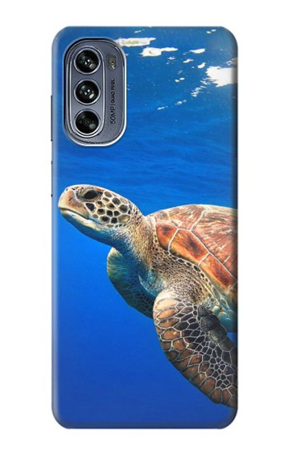 W3898 Tortue de mer Etui Coque Housse et Flip Housse Cuir pour Motorola Moto G62 5G