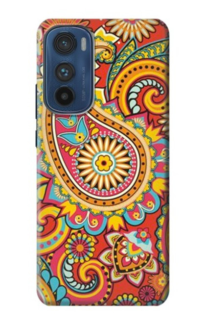 W3402 Floral Paisley Seamless Etui Coque Housse et Flip Housse Cuir pour Motorola Edge 30