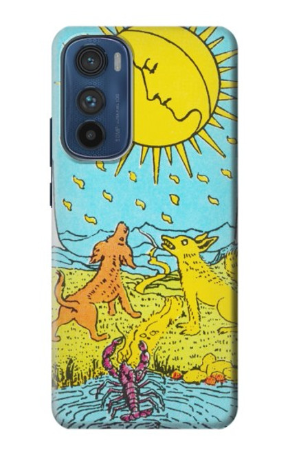 W3435 Carte de tarot Lune Etui Coque Housse et Flip Housse Cuir pour Motorola Edge 30